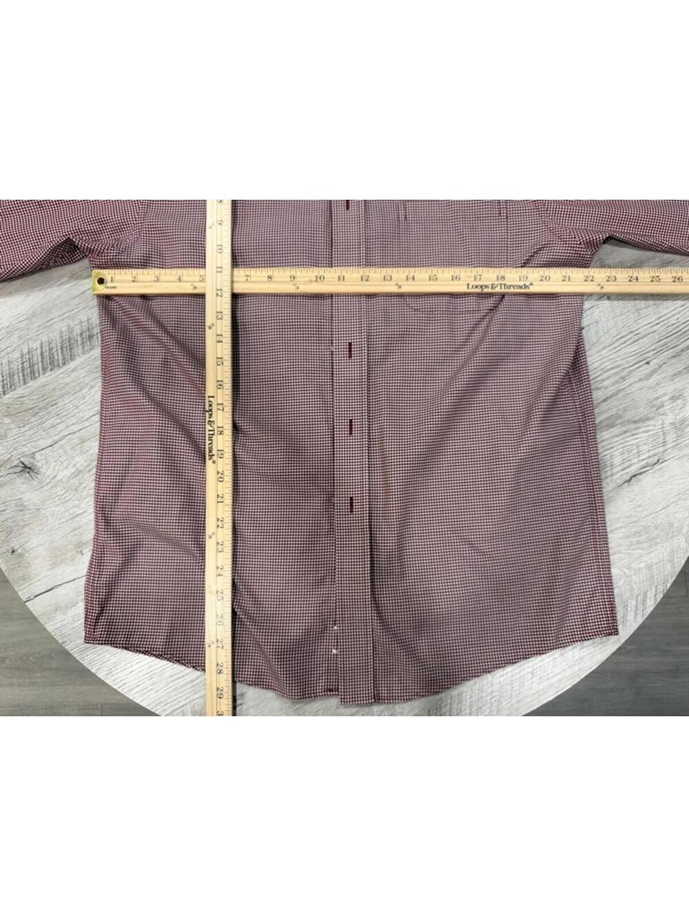 JOS. A Bank  Red Gingham Button Down Shirt Mens Medium Preppy Cotton - Picture 4 of 6